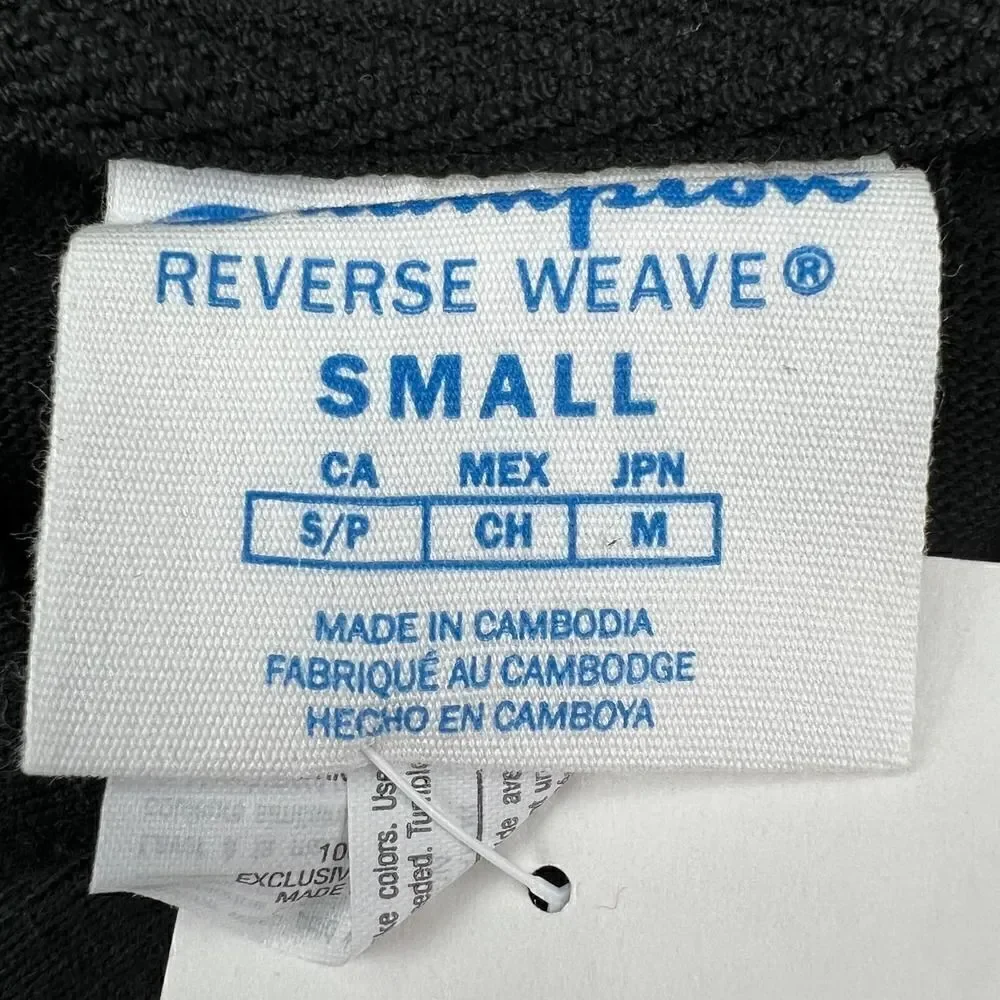 New Champion Men US S Small Black Polo Short Sleeve Logo Pattern 3-Button Jersey - Picture 9 of 10